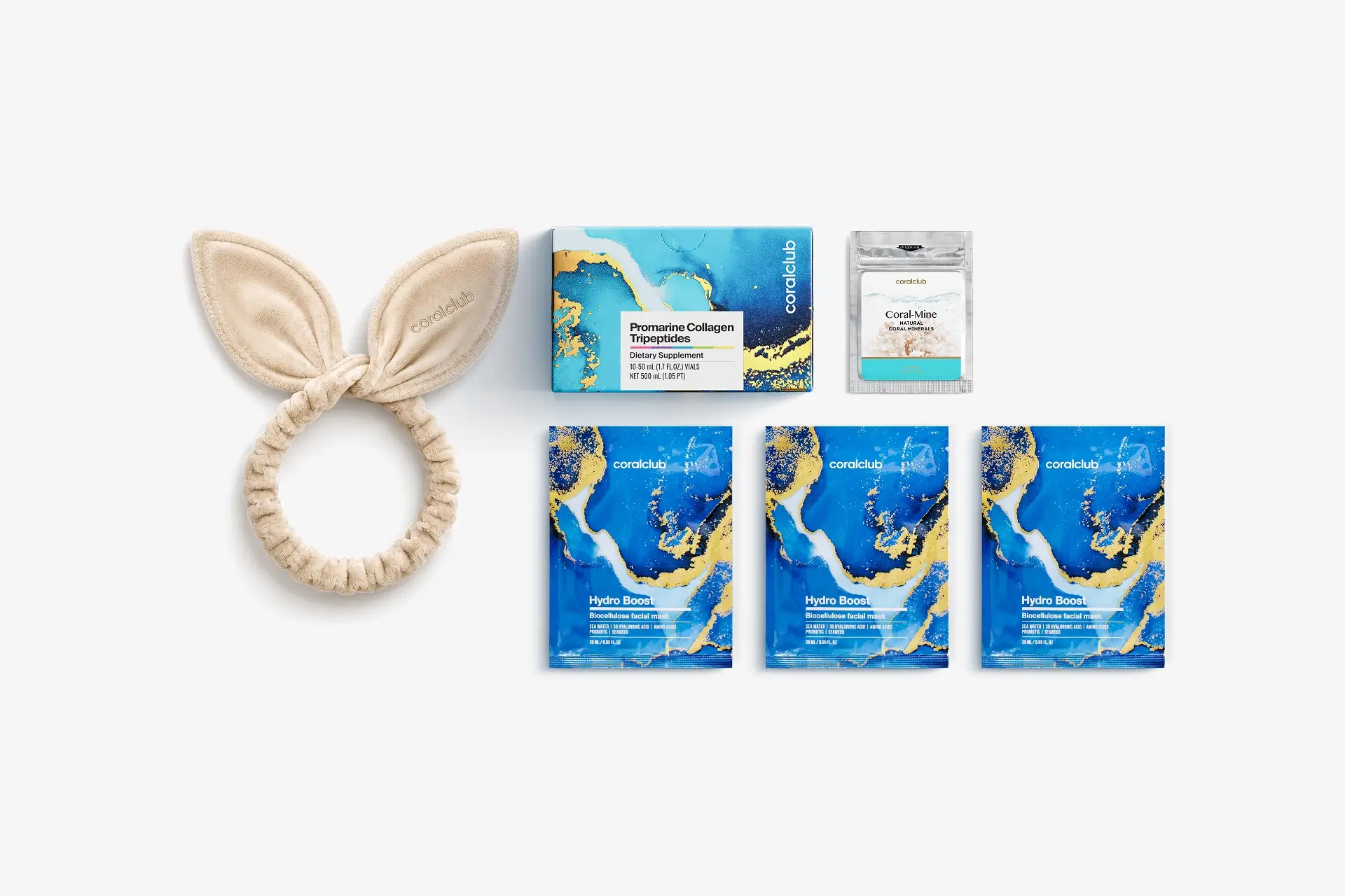 In & Out Starter Pack Promarine Collagen Tripeptides (10 vials) + Hydro Boost Facial Mask (3 pcs.)